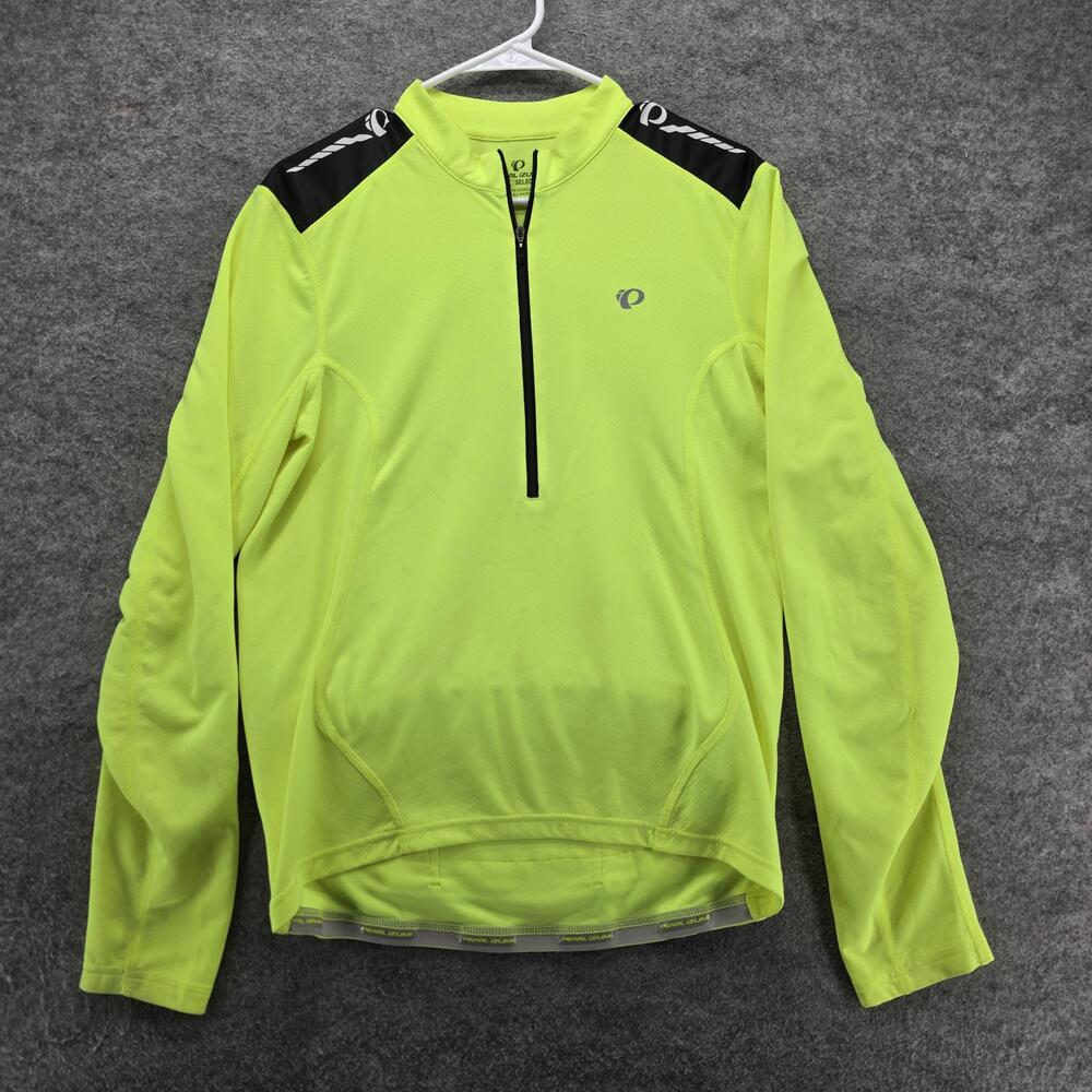 Pearl Izumi Shirt Mens M Yellow Long Sleeve Jersey Cycling Full Zip Breathable